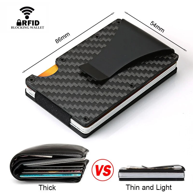 Carbon Fiber Card Holder Mini Slim Wallet